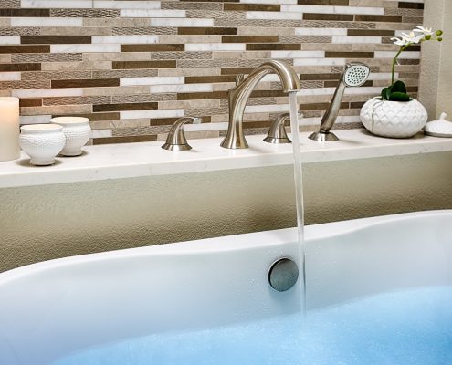 Ceramic tile tub filler acrylic free standing tub