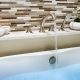 Ceramic tile tub filler acrylic free standing tub