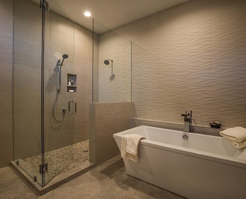Soaking tub and walk in shower